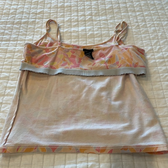 Vintage Y2K gap pink Cami cotton adjustable straps stretch shelf bra womens L - Picture 6 of 8